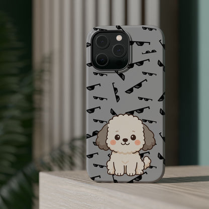 Cute Dog Magnetic Phone Case | Pet Lover Gift | Stylish Tough Cover | Cartoon Dog Print | MagSafe Compatible | Fun Phone Accessory