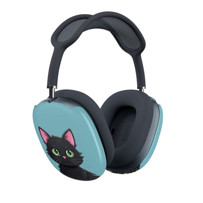 AirPods Max Shell Case, Cute Cats On Sky Blue Background Artwork, Apple Fan Gift, Pet Lovers, Fashionable, Fun Kittens - Meow Meow