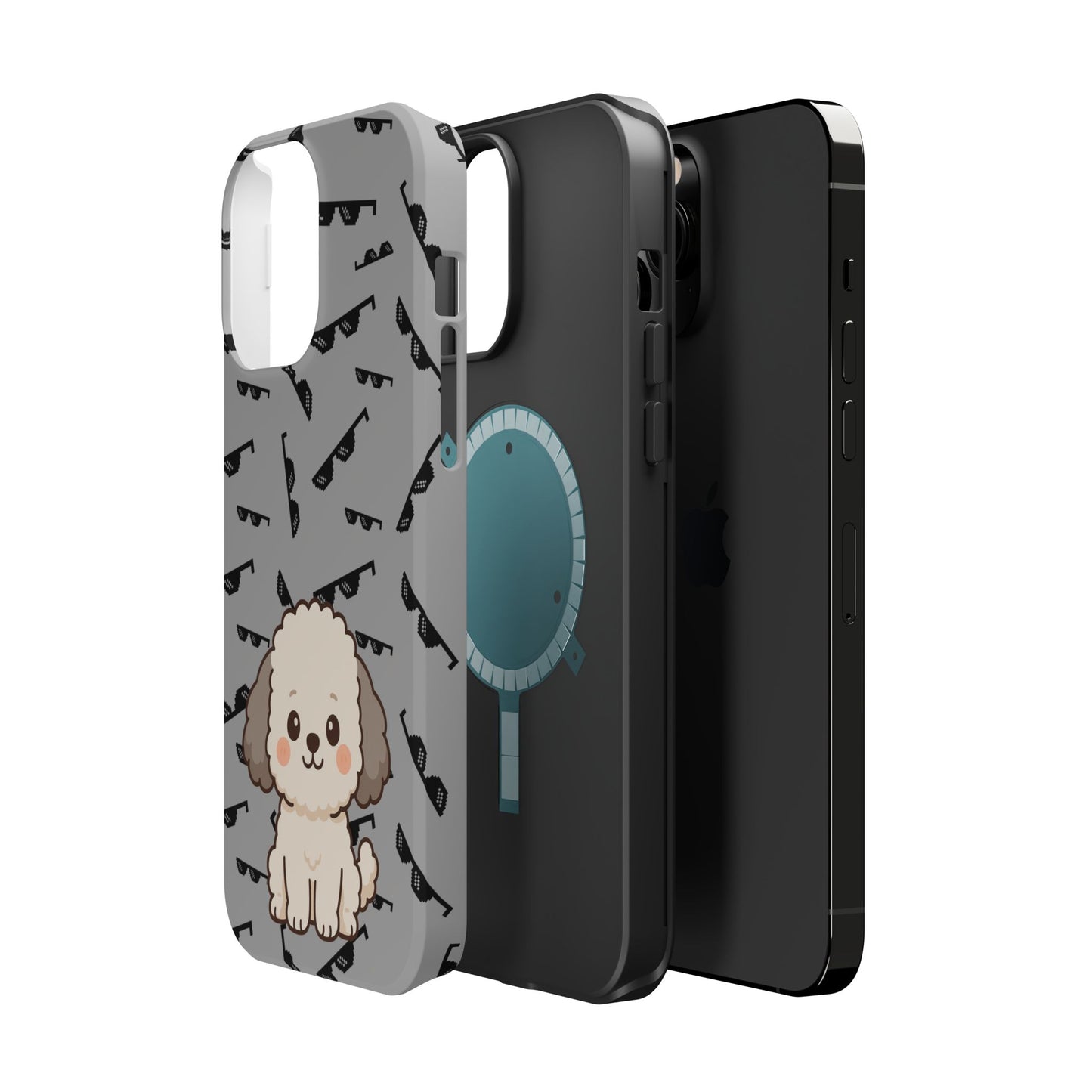 Cute Dog Magnetic Phone Case | Pet Lover Gift | Stylish Tough Cover | Cartoon Dog Print | MagSafe Compatible | Fun Phone Accessory