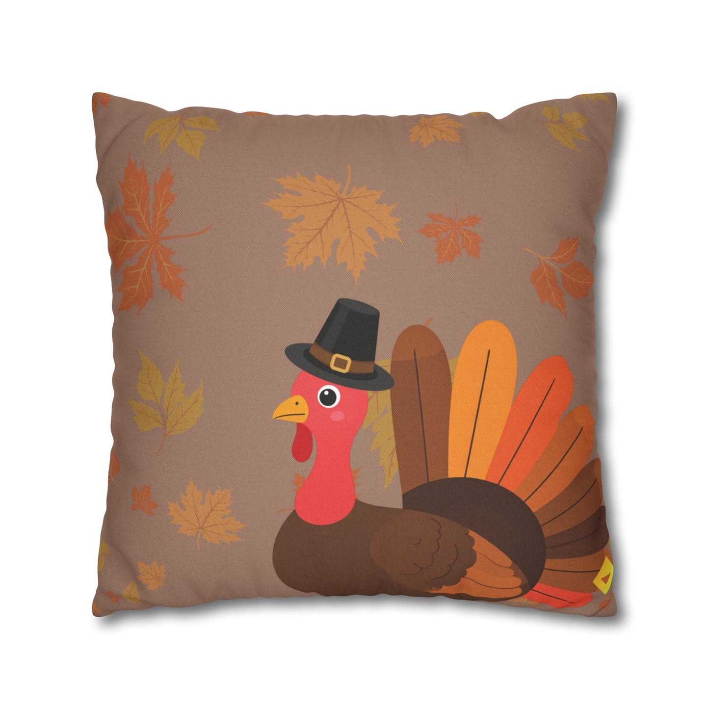 Thanksgiving Pillow Cover - Bear, Owl & Turkey Design - Double-Sided Fall Throw Pillow Case