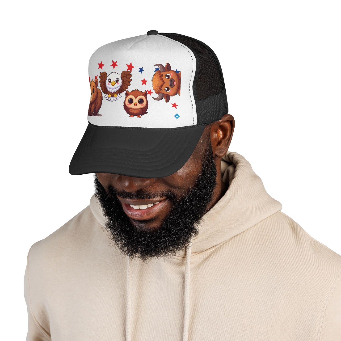 Trucker Hat | Cute Bear, Owl & Eagle Design | Fun Summer Cap for Animal Lovers and Camp Style