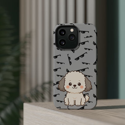 Cute Dog Magnetic Phone Case | Pet Lover Gift | Stylish Tough Cover | Cartoon Dog Print | MagSafe Compatible | Fun Phone Accessory