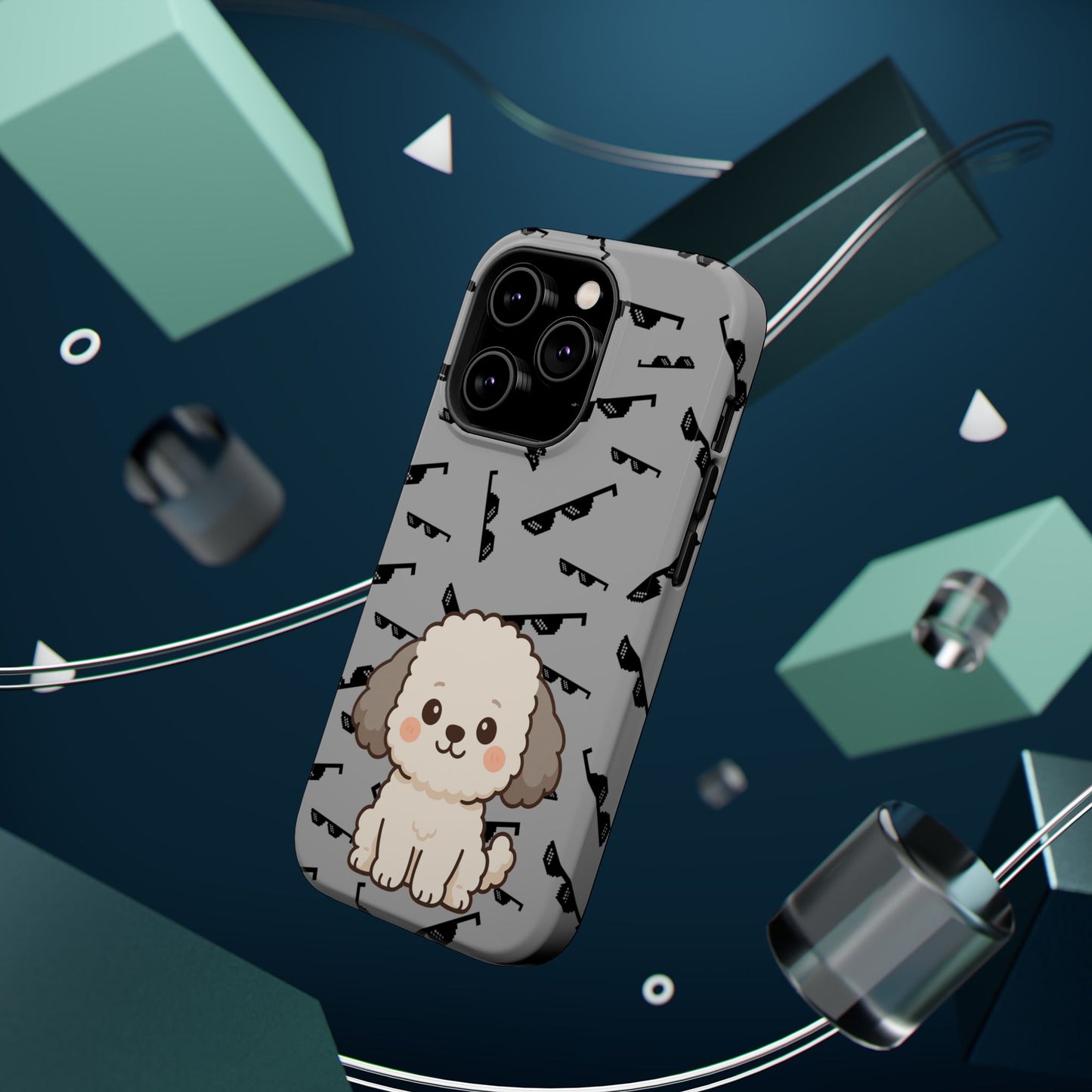Cute Dog Magnetic Phone Case | Pet Lover Gift | Stylish Tough Cover | Cartoon Dog Print | MagSafe Compatible | Fun Phone Accessory