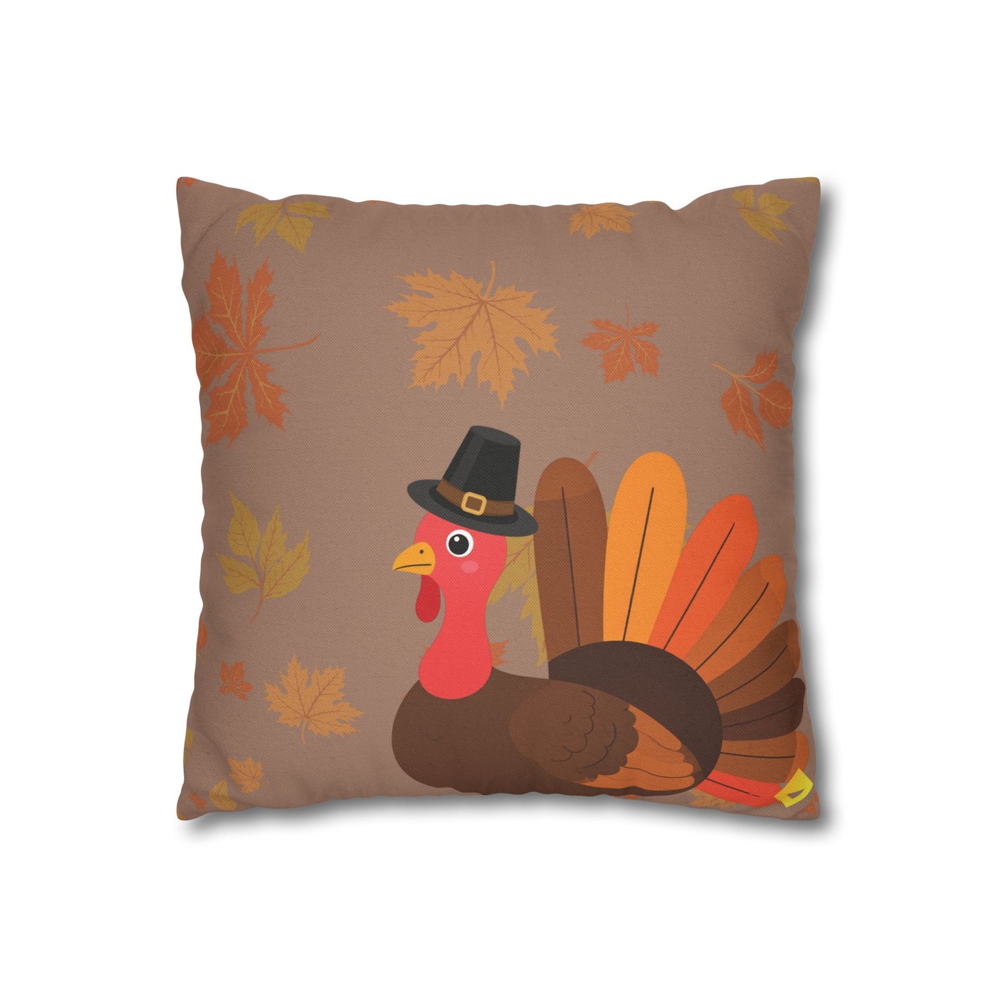 Thanksgiving Pillow Cover - Bear, Owl & Turkey Design - Double-Sided Fall Throw Pillow Case
