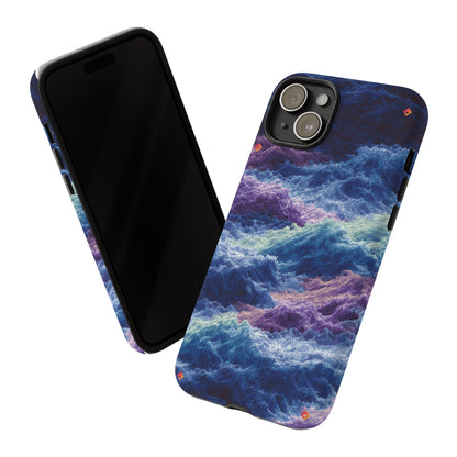 iPhone 17 Tough Case - Stormy Ocean Wave Pattern - Blue & Purple Water Design Protective Phone Cover for Sea Lovers