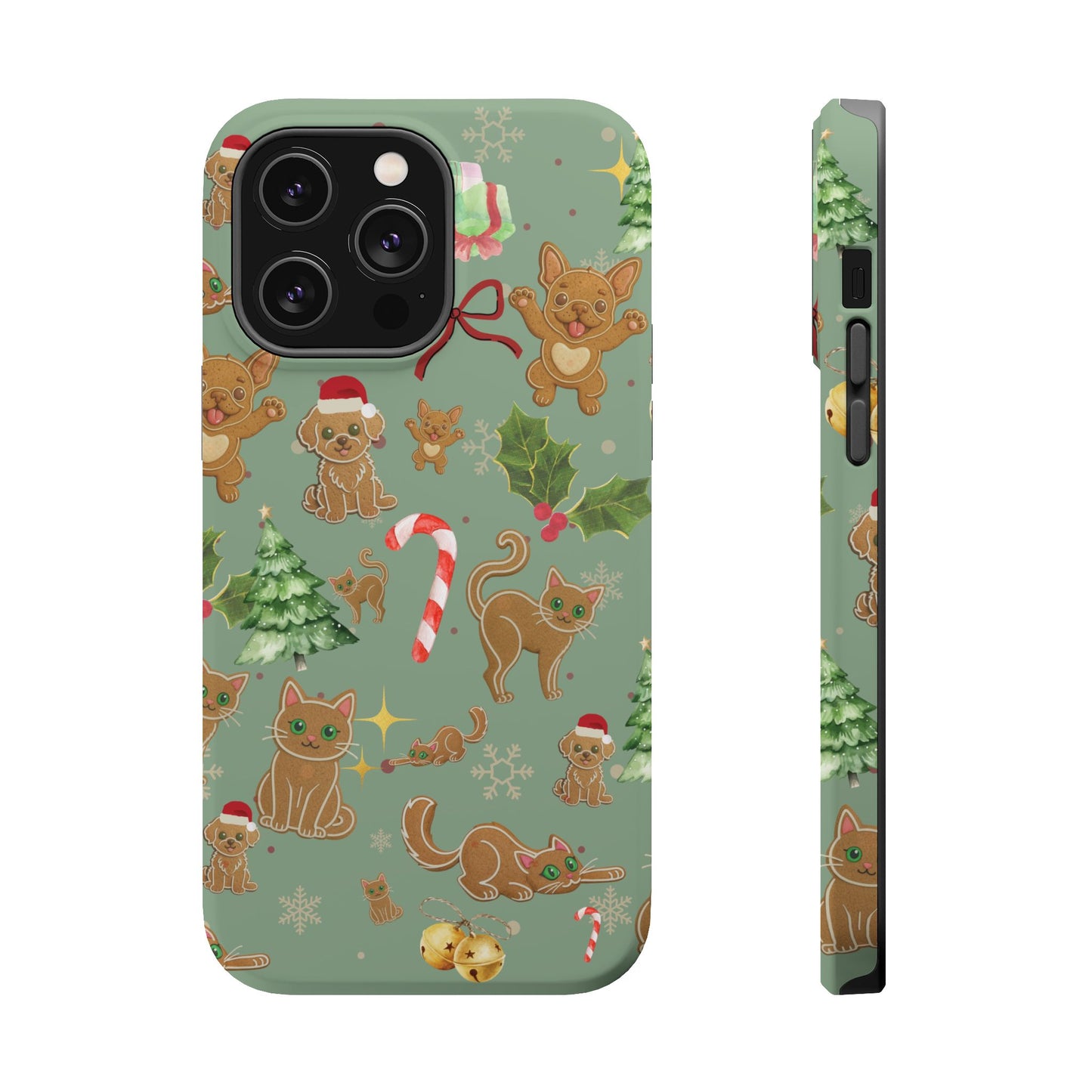 iPhone 17 Tough Case - Christmas Gingerbread Cookie & Candy Cane Pattern - Festive Holiday Protective Phone Cover for Winter Cheer
