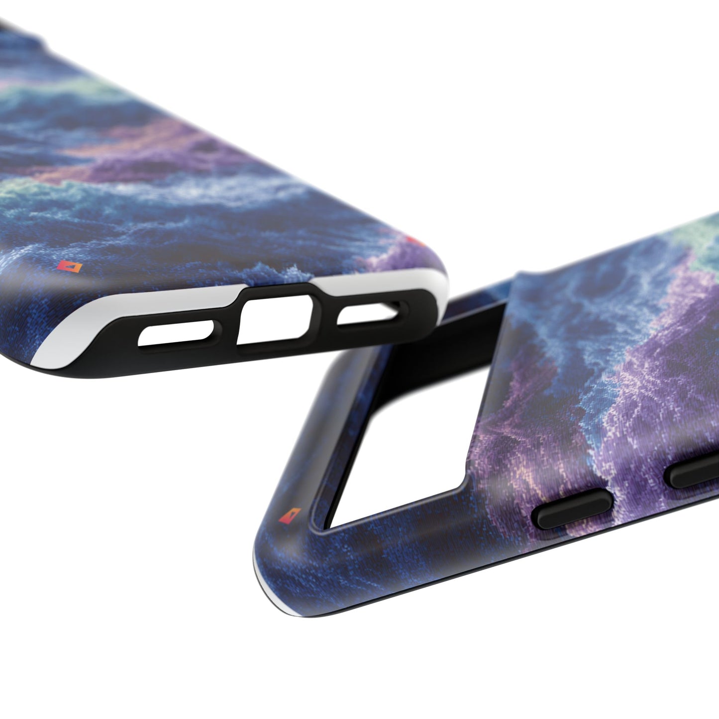iPhone 17 Tough Case - Stormy Ocean Wave Pattern - Blue & Purple Water Design Protective Phone Cover for Sea Lovers