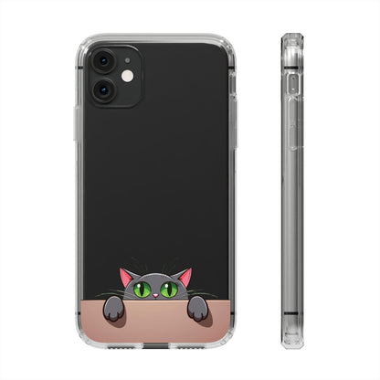 Phone Cases With Cute Cat Design - Clear Silicone Phone Cases Samsung and iPhone