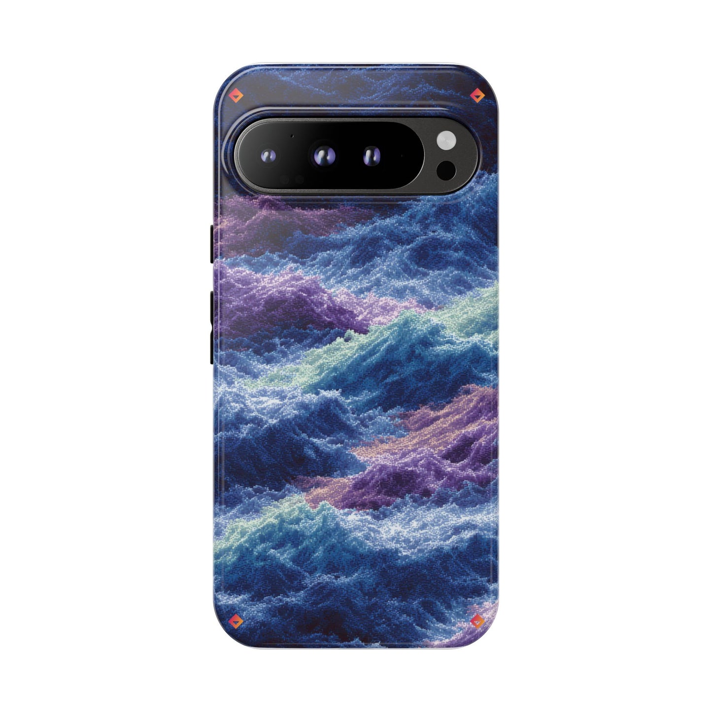 iPhone 17 Tough Case - Stormy Ocean Wave Pattern - Blue & Purple Water Design Protective Phone Cover for Sea Lovers