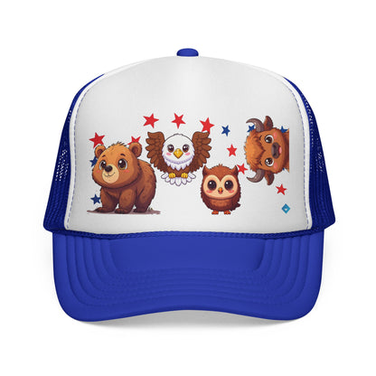 Trucker Hat | Cute Bear, Owl & Eagle Design | Fun Summer Cap for Animal Lovers and Camp Style