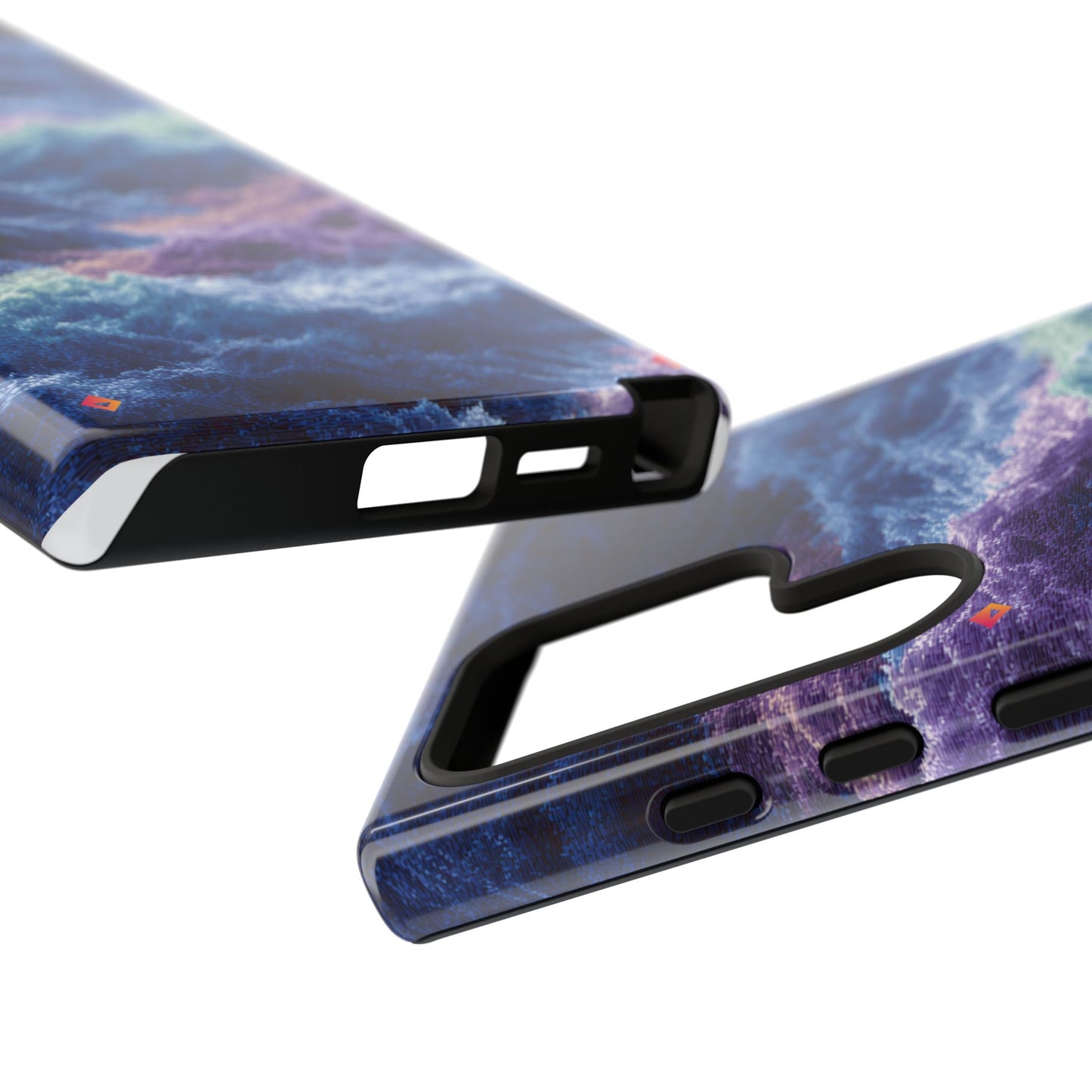 iPhone 17 Tough Case - Stormy Ocean Wave Pattern - Blue & Purple Water Design Protective Phone Cover for Sea Lovers