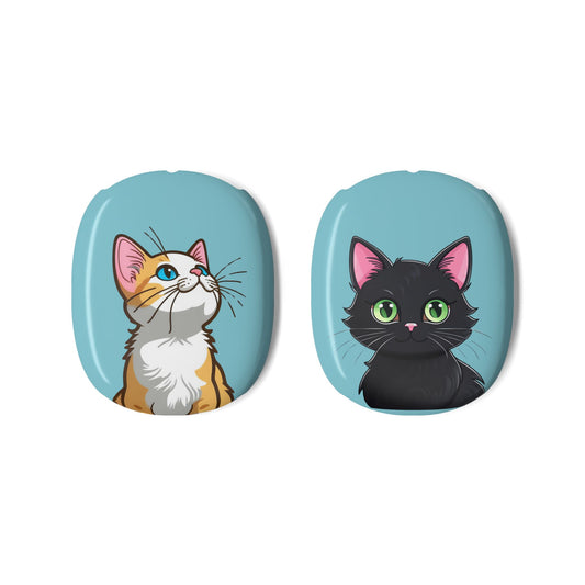 AirPods Max Shell Case, Cute Cats On Sky Blue Background Artwork, Apple Fan Gift, Pet Lovers, Fashionable, Fun Kittens - Meow Meow