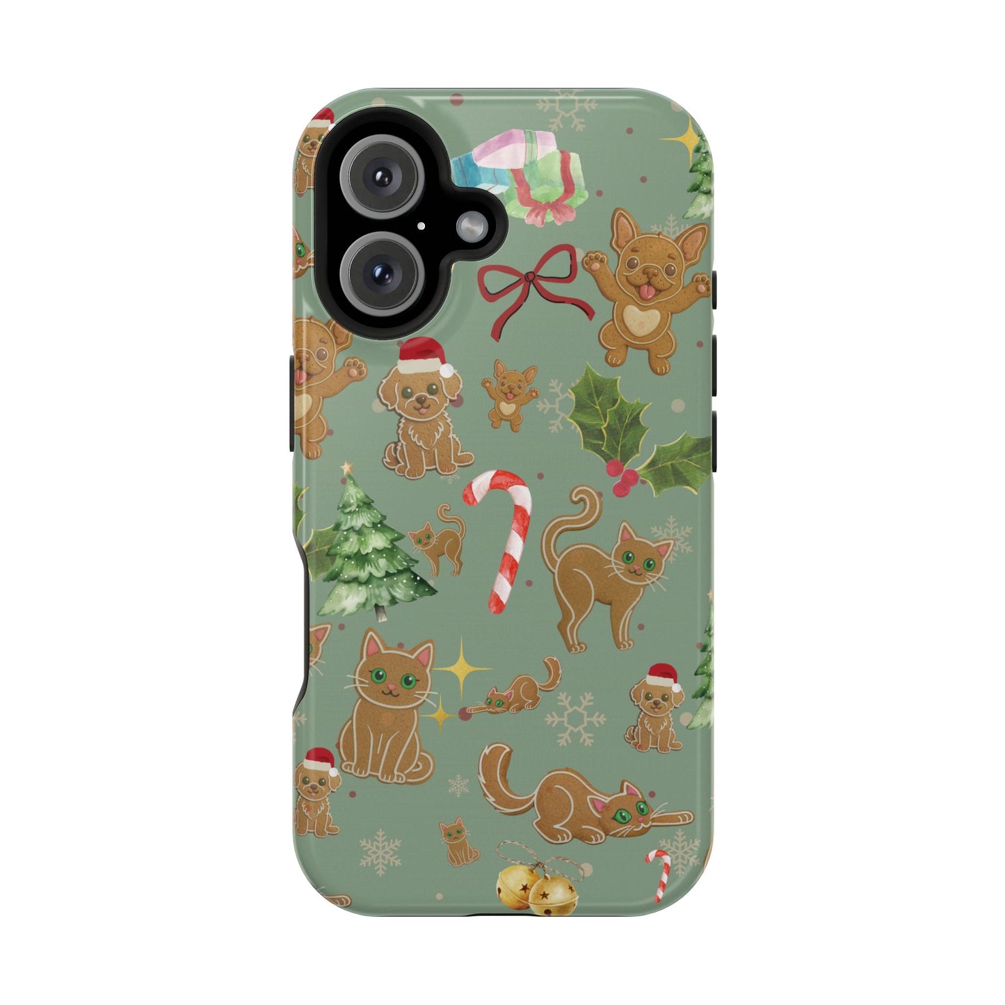 iPhone 17 Tough Case - Christmas Gingerbread Cookie & Candy Cane Pattern - Festive Holiday Protective Phone Cover for Winter Cheer