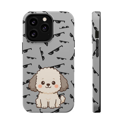 Cute Dog Magnetic Phone Case | Pet Lover Gift | Stylish Tough Cover | Cartoon Dog Print | MagSafe Compatible | Fun Phone Accessory
