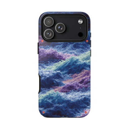 iPhone 17 Tough Case - Stormy Ocean Wave Pattern - Blue & Purple Water Design Protective Phone Cover for Sea Lovers