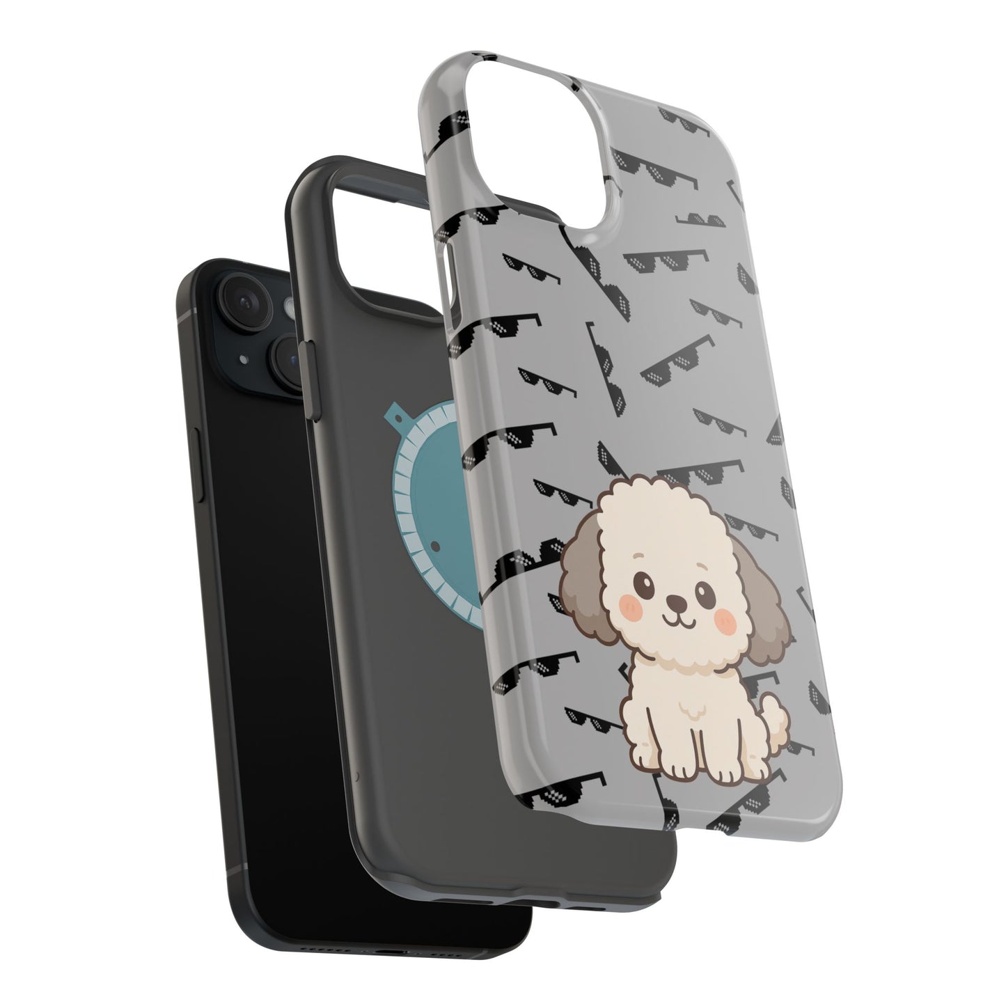 Cute Dog Magnetic Phone Case | Pet Lover Gift | Stylish Tough Cover | Cartoon Dog Print | MagSafe Compatible | Fun Phone Accessory