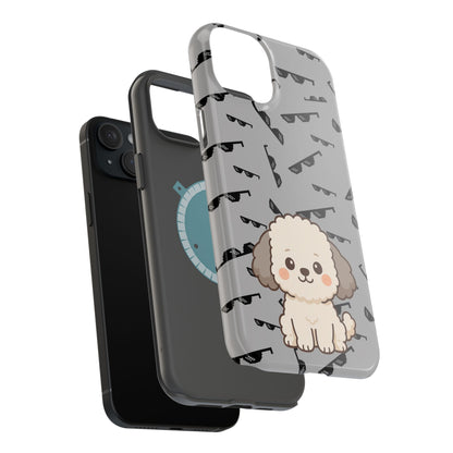Cute Dog Magnetic Phone Case | Pet Lover Gift | Stylish Tough Cover | Cartoon Dog Print | MagSafe Compatible | Fun Phone Accessory