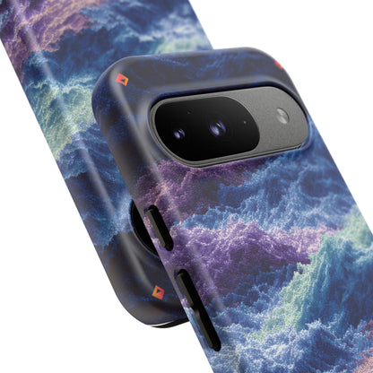 iPhone 17 Tough Case - Stormy Ocean Wave Pattern - Blue & Purple Water Design Protective Phone Cover for Sea Lovers