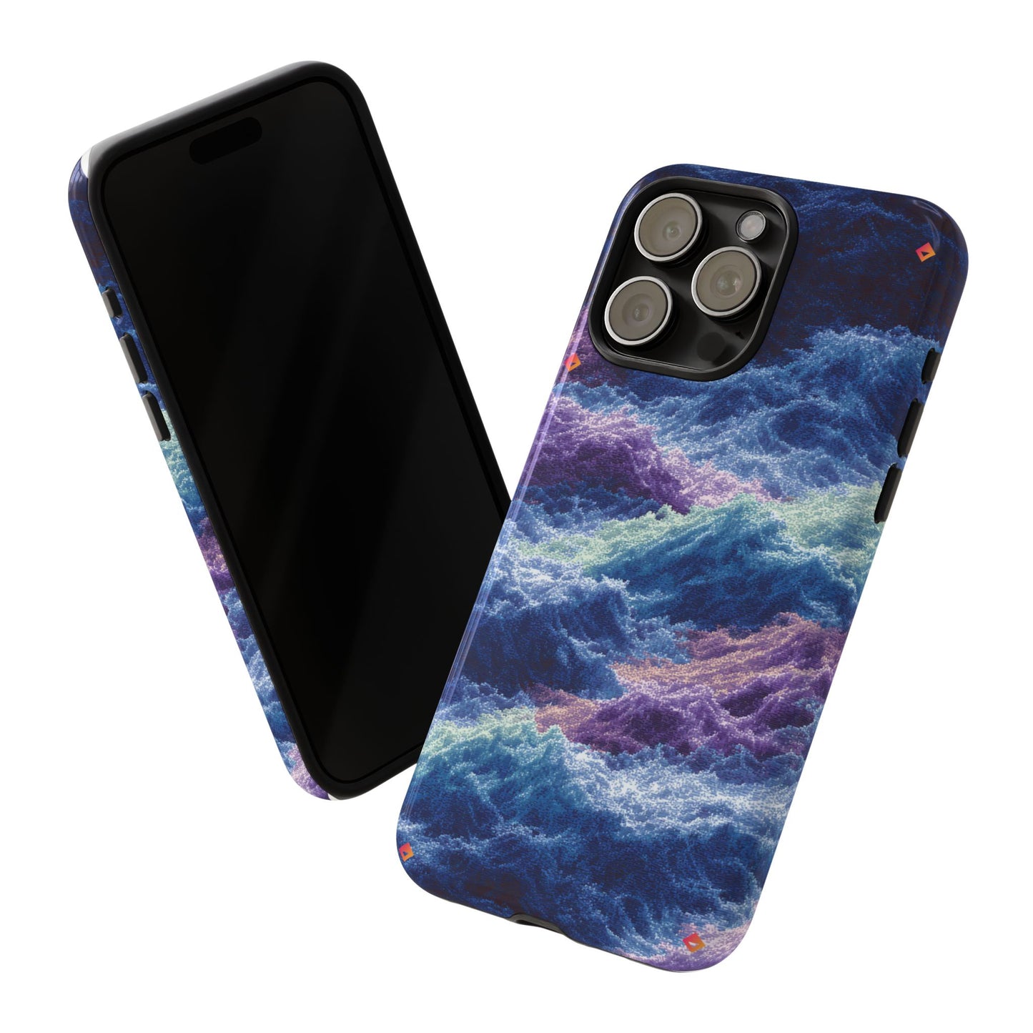 iPhone 17 Tough Case - Stormy Ocean Wave Pattern - Blue & Purple Water Design Protective Phone Cover for Sea Lovers