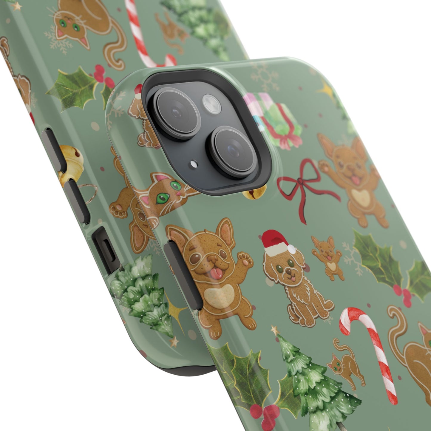 iPhone 17 Tough Case - Christmas Gingerbread Cookie & Candy Cane Pattern - Festive Holiday Protective Phone Cover for Winter Cheer