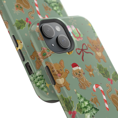 iPhone 17 Tough Case - Christmas Gingerbread Cookie & Candy Cane Pattern - Festive Holiday Protective Phone Cover for Winter Cheer