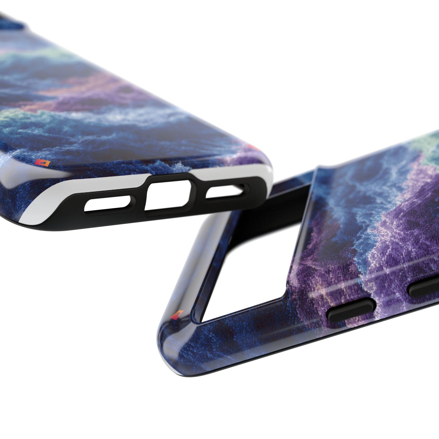 iPhone 17 Tough Case - Stormy Ocean Wave Pattern - Blue & Purple Water Design Protective Phone Cover for Sea Lovers