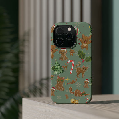 iPhone 17 Tough Case - Christmas Gingerbread Cookie & Candy Cane Pattern - Festive Holiday Protective Phone Cover for Winter Cheer