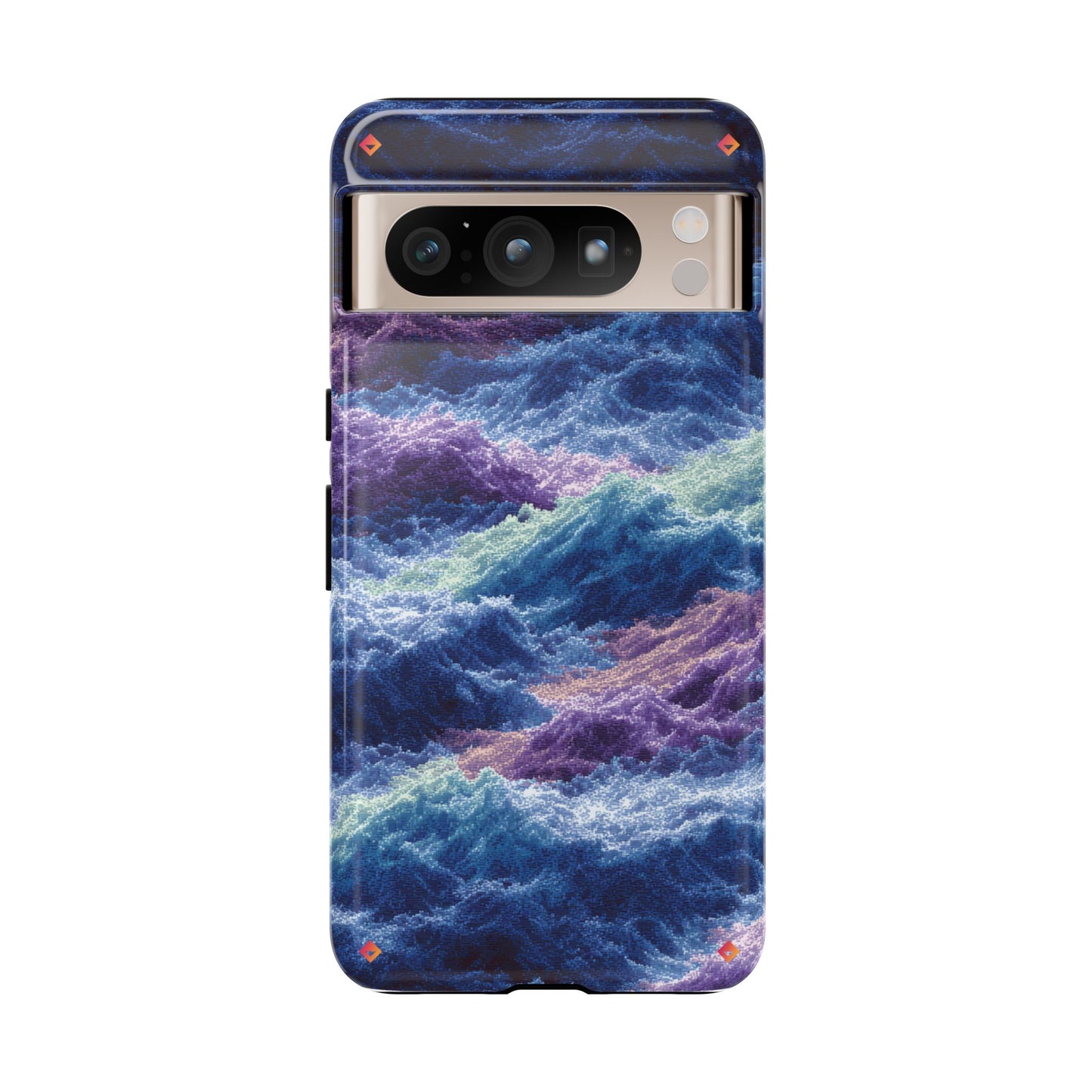 iPhone 17 Tough Case - Stormy Ocean Wave Pattern - Blue & Purple Water Design Protective Phone Cover for Sea Lovers