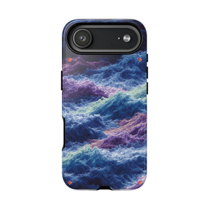iPhone 17 Tough Case - Stormy Ocean Wave Pattern - Blue & Purple Water Design Protective Phone Cover for Sea Lovers