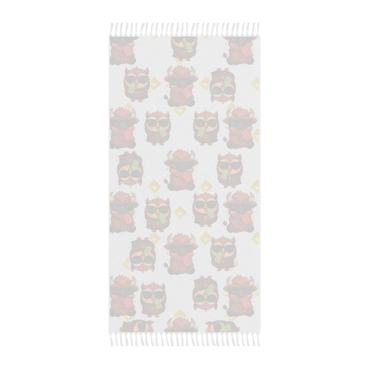 Beach Towel | Bison & Owl Popsicle Pattern | Boho Summer Vibe for Animal Lovers and Outdoor Fun