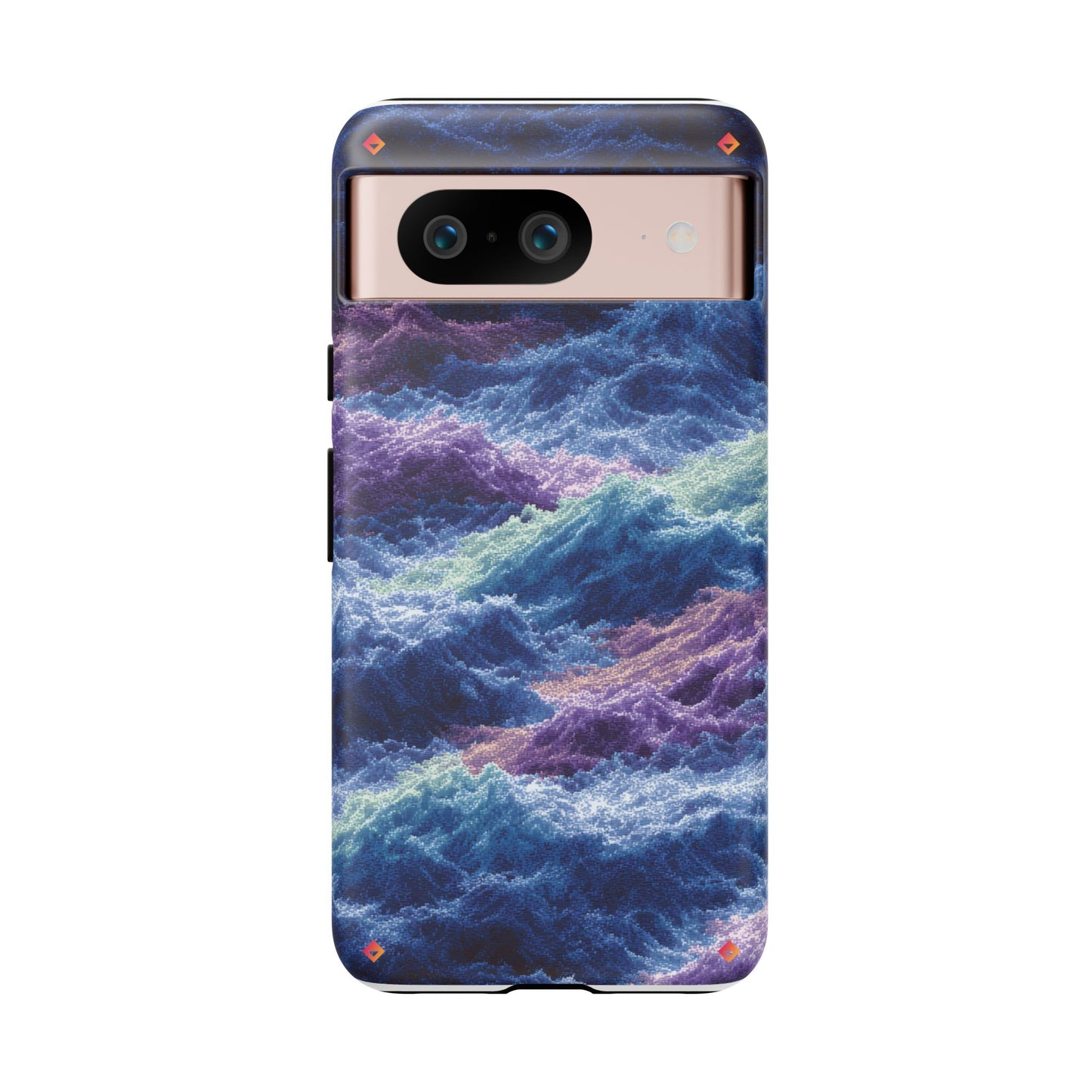 iPhone 17 Tough Case - Stormy Ocean Wave Pattern - Blue & Purple Water Design Protective Phone Cover for Sea Lovers