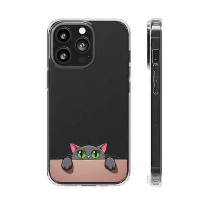 Phone Cases With Cute Cat Design - Clear Silicone Phone Cases Samsung and iPhone