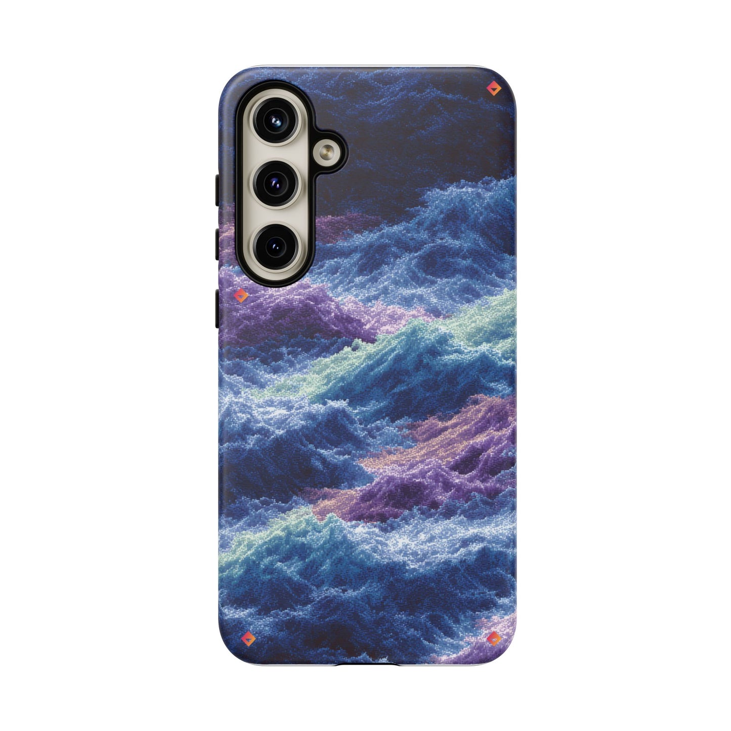 iPhone 17 Tough Case - Stormy Ocean Wave Pattern - Blue & Purple Water Design Protective Phone Cover for Sea Lovers