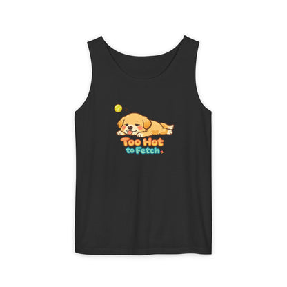 Too Hot to Fetch Labrador Illustration Tank Top | Cute Summer Dog Tee