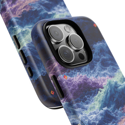 iPhone 17 Tough Case - Stormy Ocean Wave Pattern - Blue & Purple Water Design Protective Phone Cover for Sea Lovers