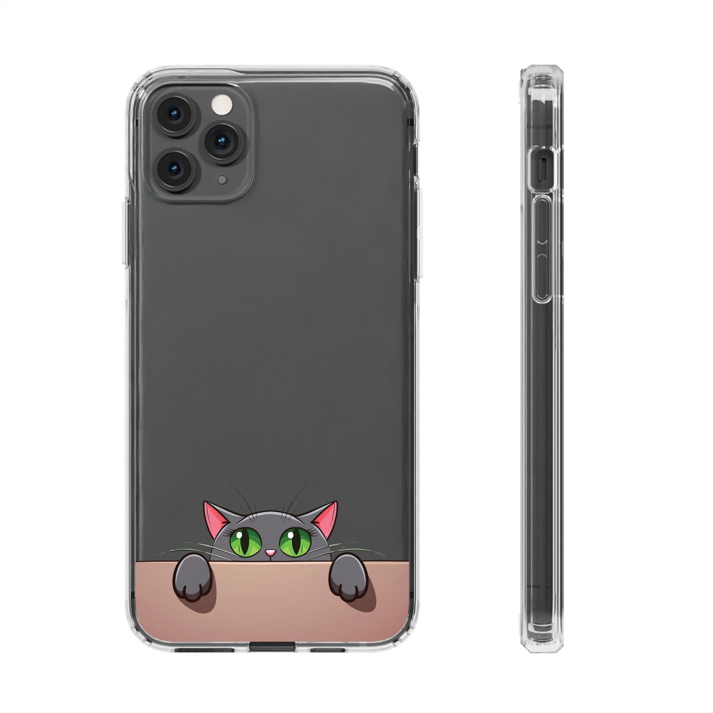 Phone Cases With Cute Cat Design - Clear Silicone Phone Cases Samsung and iPhone