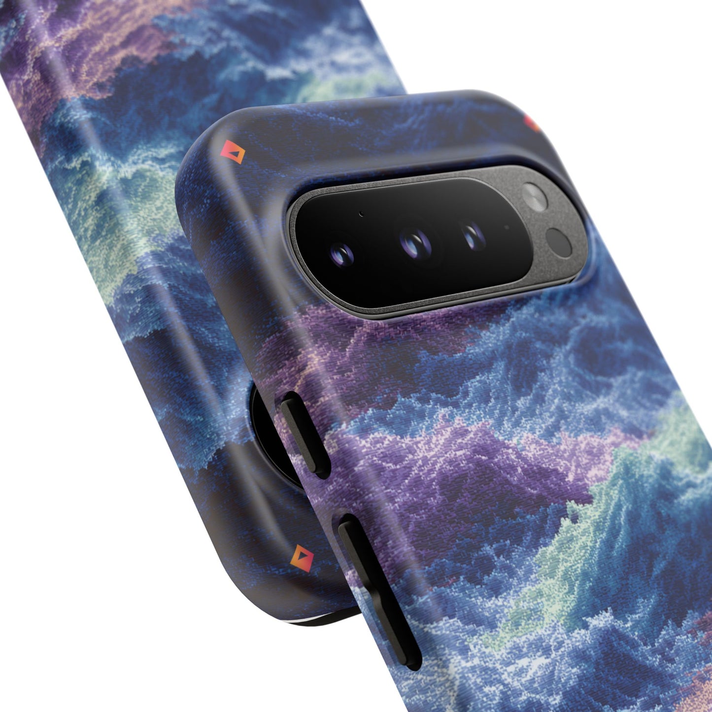 iPhone 17 Tough Case - Stormy Ocean Wave Pattern - Blue & Purple Water Design Protective Phone Cover for Sea Lovers