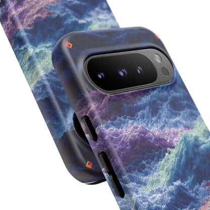 iPhone 17 Tough Case - Stormy Ocean Wave Pattern - Blue & Purple Water Design Protective Phone Cover for Sea Lovers
