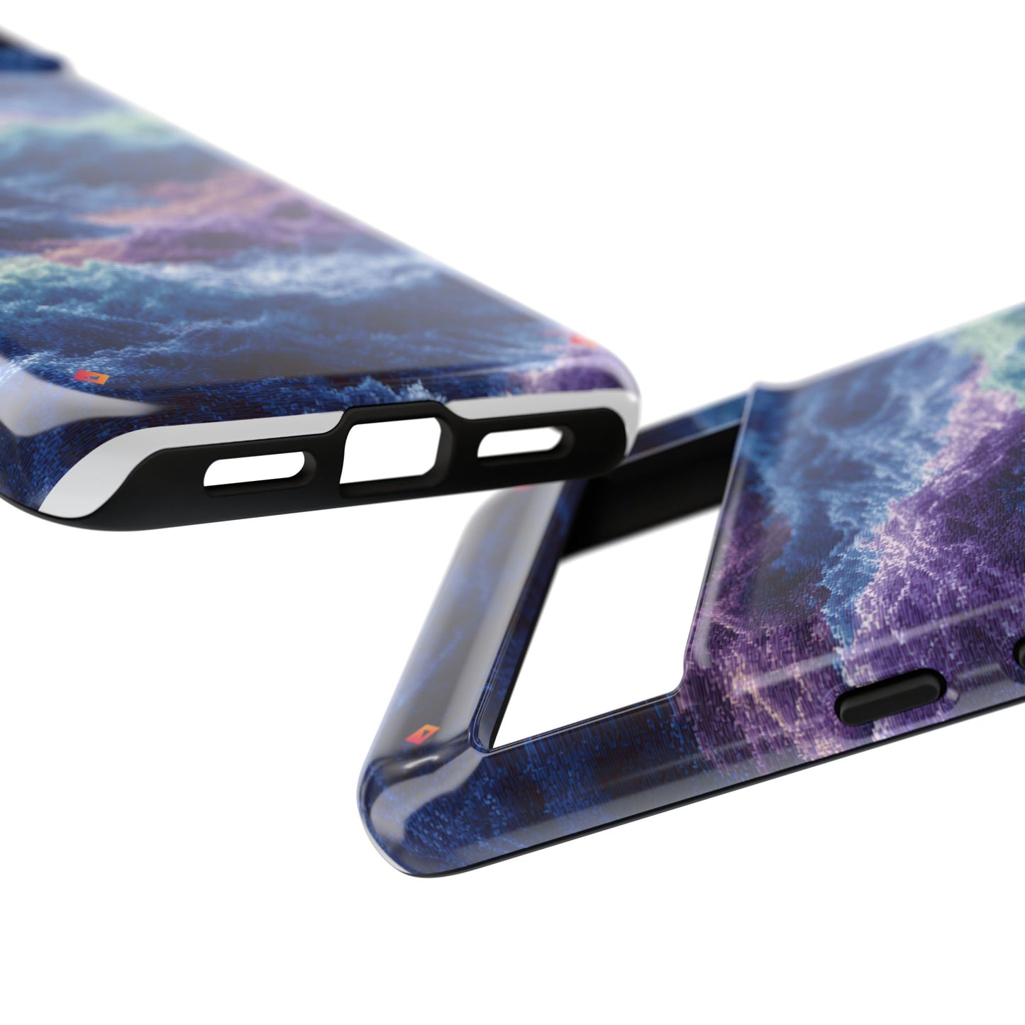 iPhone 17 Tough Case - Stormy Ocean Wave Pattern - Blue & Purple Water Design Protective Phone Cover for Sea Lovers