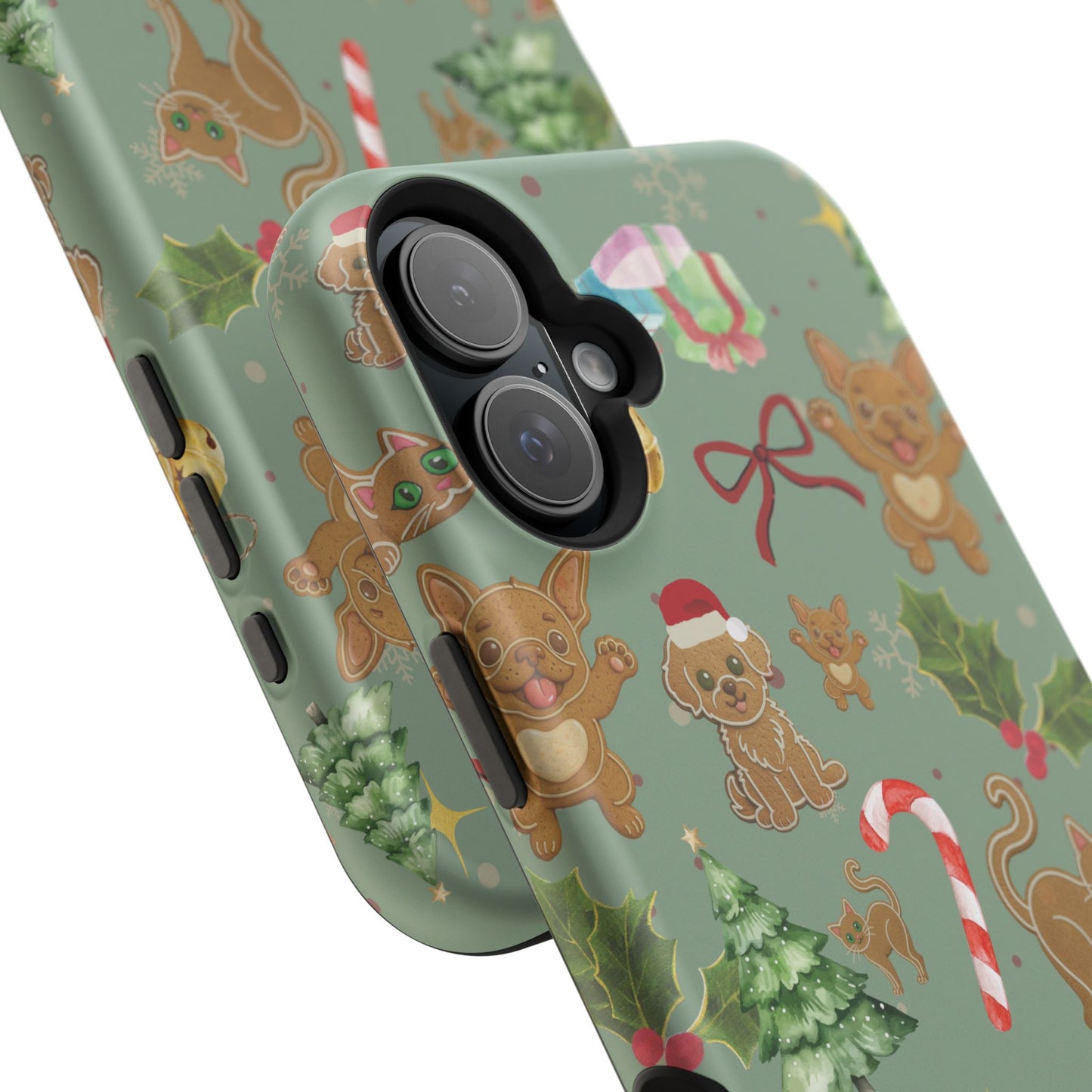iPhone 17 Tough Case - Christmas Gingerbread Cookie & Candy Cane Pattern - Festive Holiday Protective Phone Cover for Winter Cheer