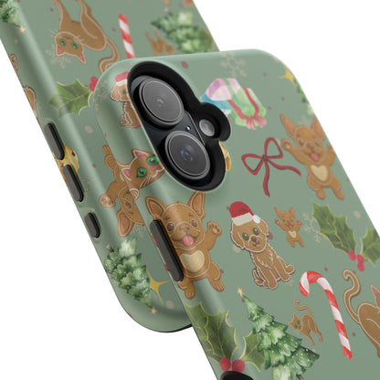 iPhone 17 Tough Case - Christmas Gingerbread Cookie & Candy Cane Pattern - Festive Holiday Protective Phone Cover for Winter Cheer