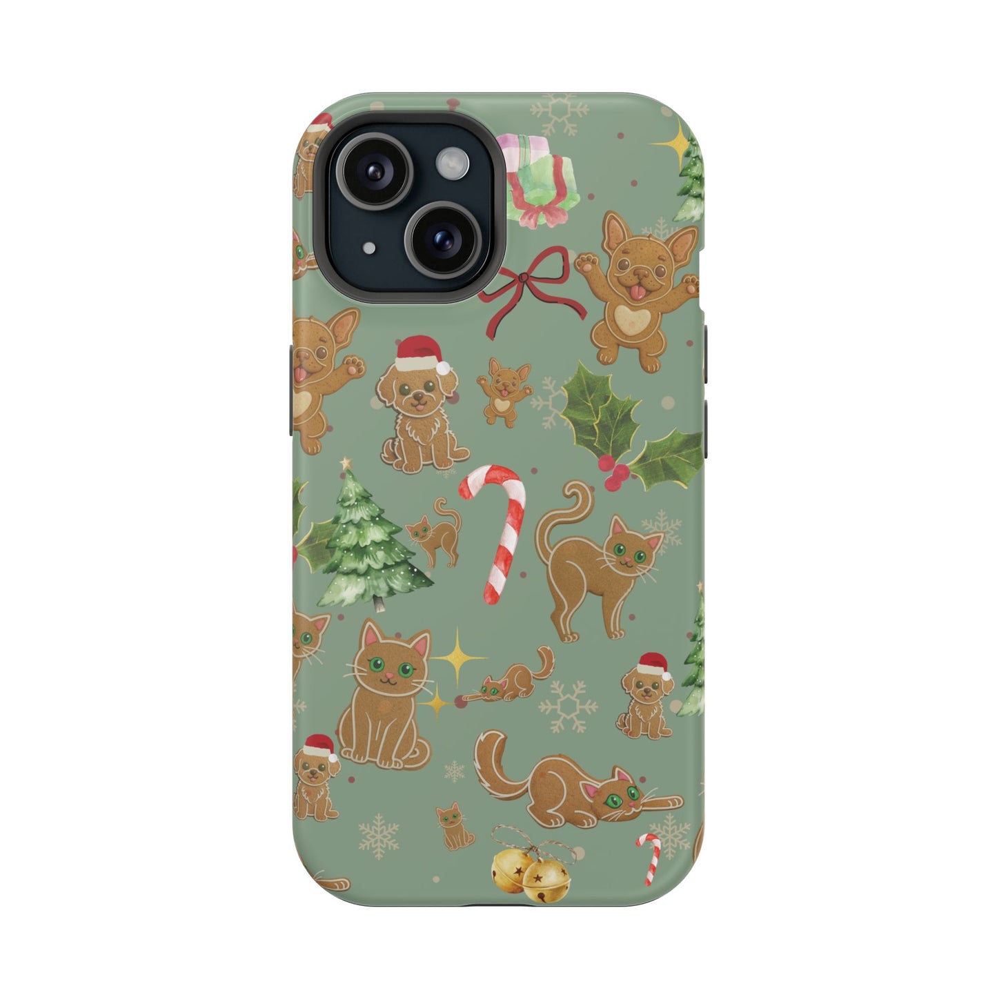 iPhone 17 Tough Case - Christmas Gingerbread Cookie & Candy Cane Pattern - Festive Holiday Protective Phone Cover for Winter Cheer