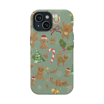 iPhone 17 Tough Case - Christmas Gingerbread Cookie & Candy Cane Pattern - Festive Holiday Protective Phone Cover for Winter Cheer