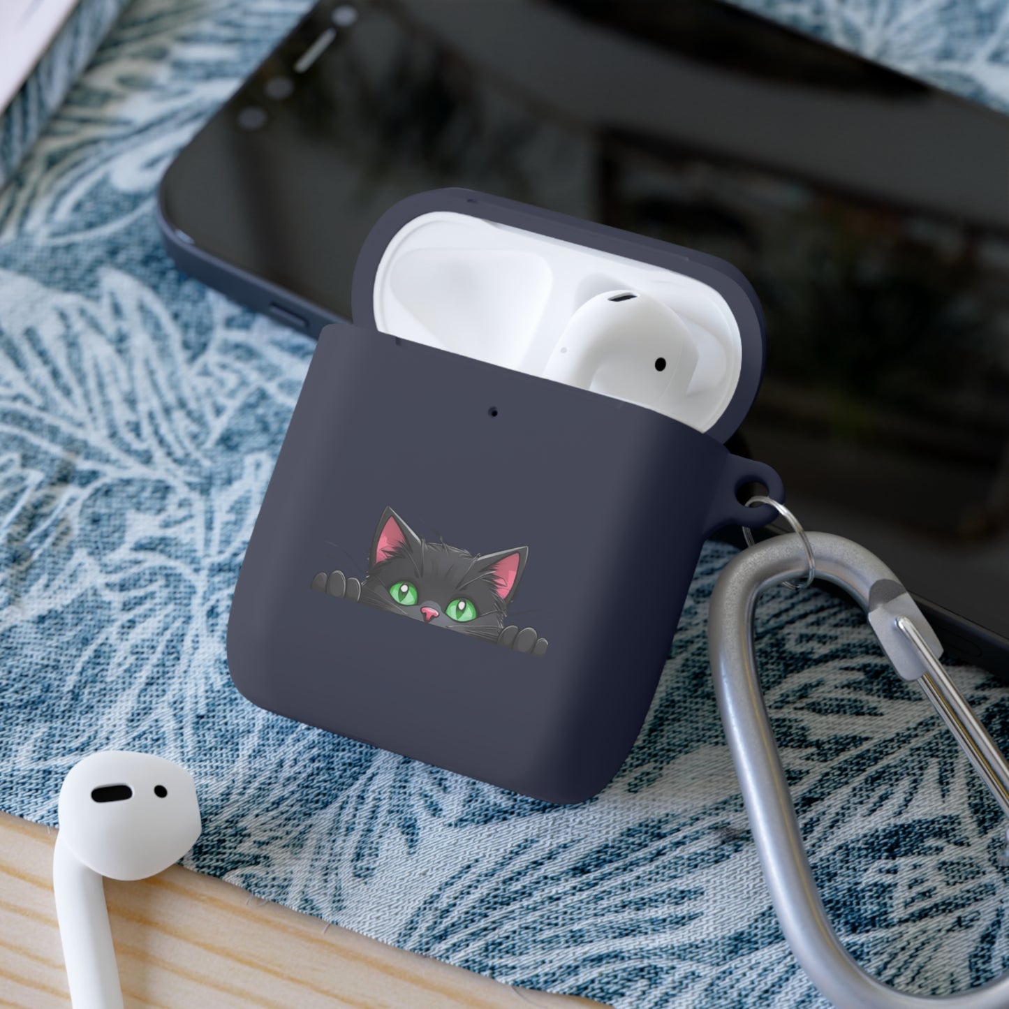 AirPods and AirPods Pro Case Cover - MEOW Cute Green Eyed Cat