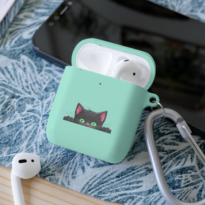 AirPods and AirPods Pro Case Cover - MEOW Cute Green Eyed Cat