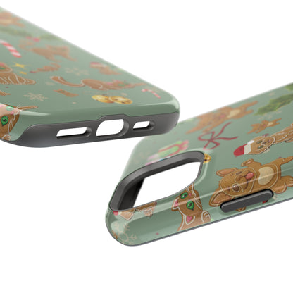 iPhone 17 Tough Case - Christmas Gingerbread Cookie & Candy Cane Pattern - Festive Holiday Protective Phone Cover for Winter Cheer