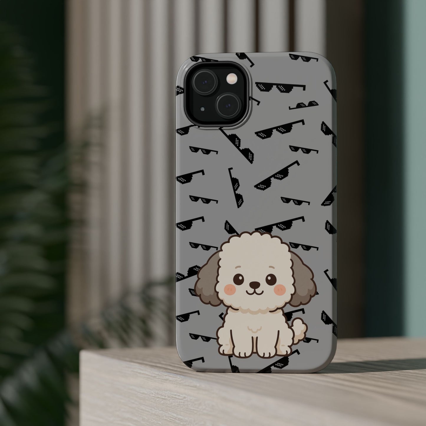Cute Dog Magnetic Phone Case | Pet Lover Gift | Stylish Tough Cover | Cartoon Dog Print | MagSafe Compatible | Fun Phone Accessory