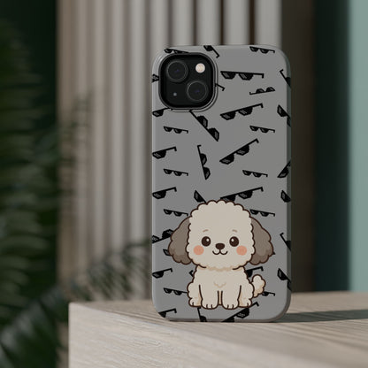 Cute Dog Magnetic Phone Case | Pet Lover Gift | Stylish Tough Cover | Cartoon Dog Print | MagSafe Compatible | Fun Phone Accessory