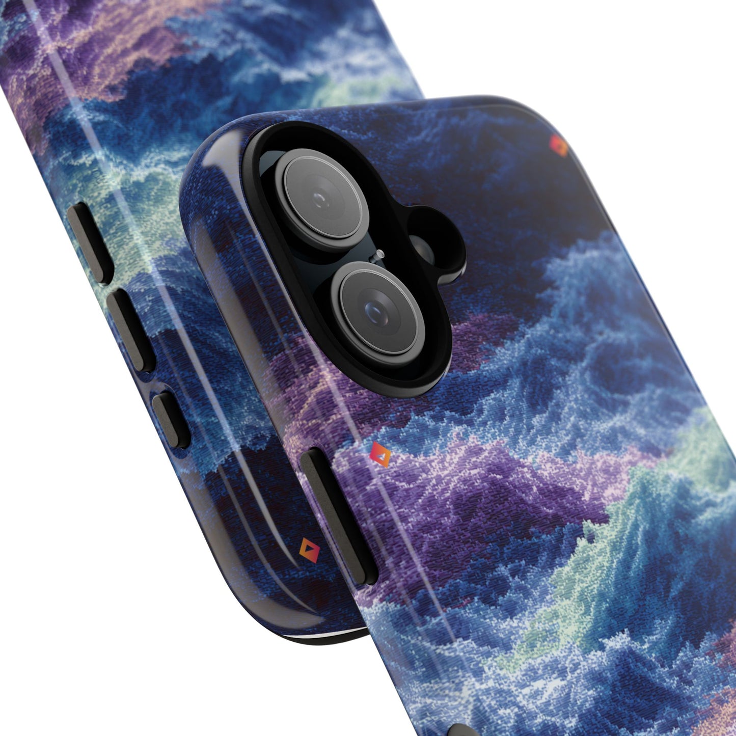 iPhone 17 Tough Case - Stormy Ocean Wave Pattern - Blue & Purple Water Design Protective Phone Cover for Sea Lovers
