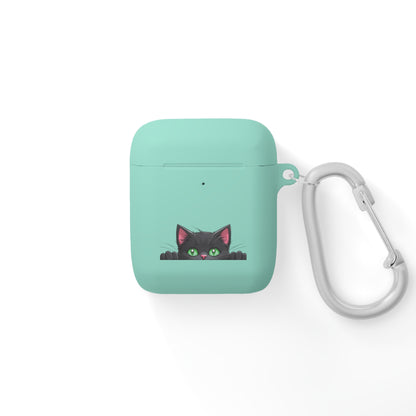 AirPods and AirPods Pro Case Cover - MEOW Cute Green Eyed Cat